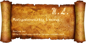 Matyasovszky Leona névjegykártya